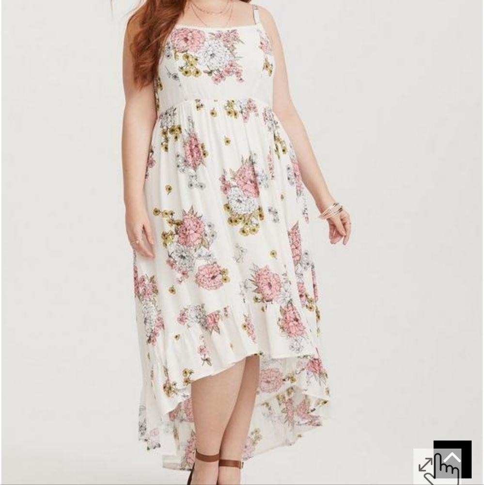 TORRID Hi-Lo Guaze Floral Print Dress - Torrid Size 1 (1X)